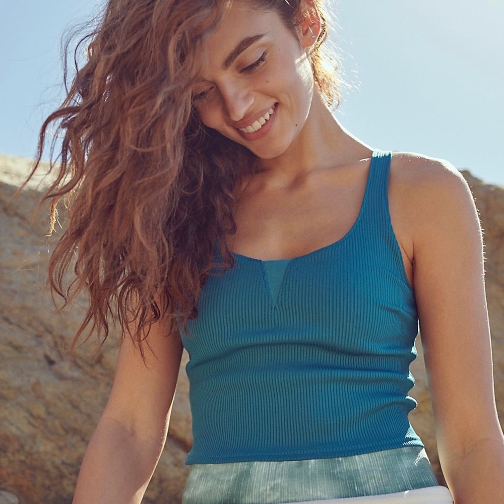 Free People Settle It On the Court Crop Top Sports Bra Athletic Tank